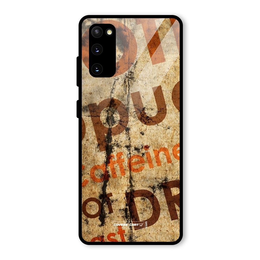 Coffee Caffeine Glass Back Case for Galaxy S20 FE 5G