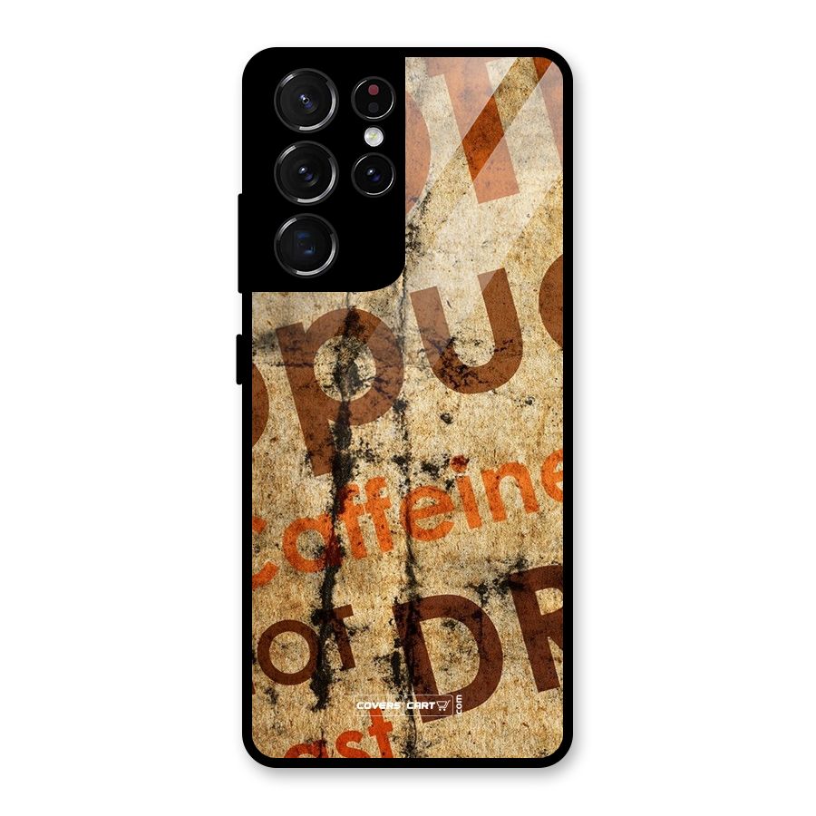 Coffee Caffeine Glass Back Case for Galaxy S21 Ultra 5G