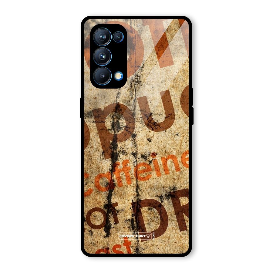 Coffee Caffeine Glass Back Case for Oppo Reno5 Pro 5G