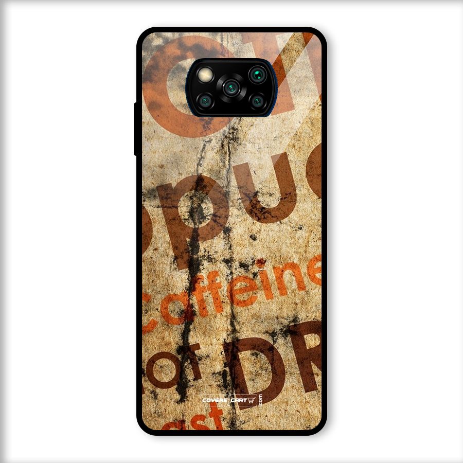 Coffee Caffeine Glass Back Case for Poco X3
