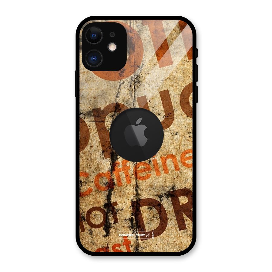 Coffee Caffeine Glass Back Case for iPhone 11 Logo Cut