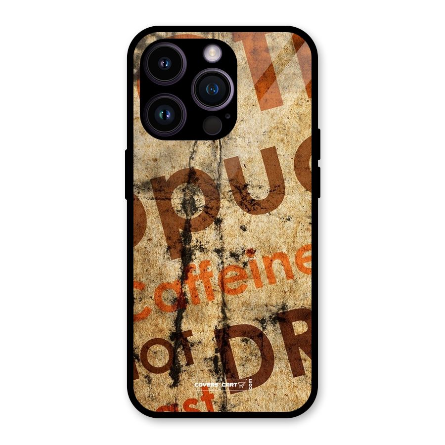 Coffee Caffeine Glass Back Case for iPhone 14 Pro