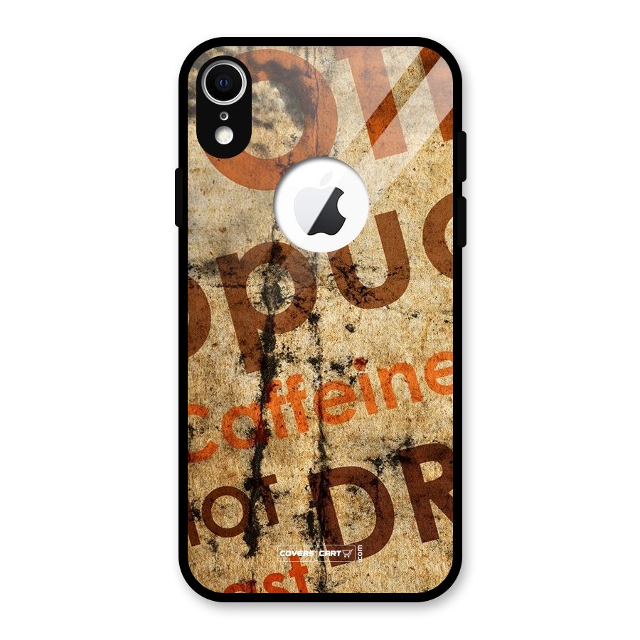 Coffee Caffeine Glass Back Case for iPhone XR Logo Cut