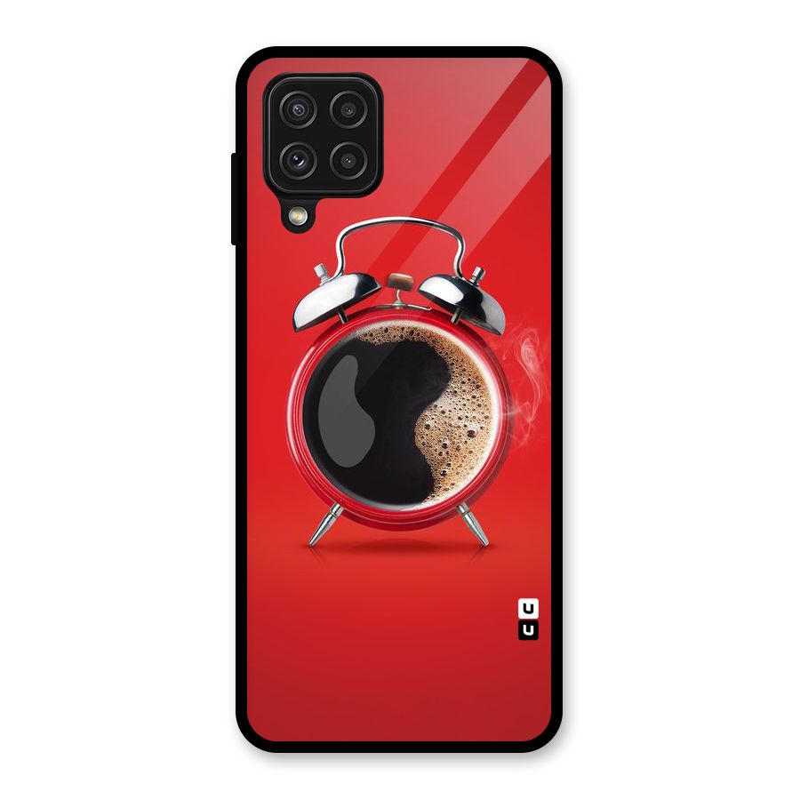 Coffee Clock Glass Back Case for Galaxy A22 4G