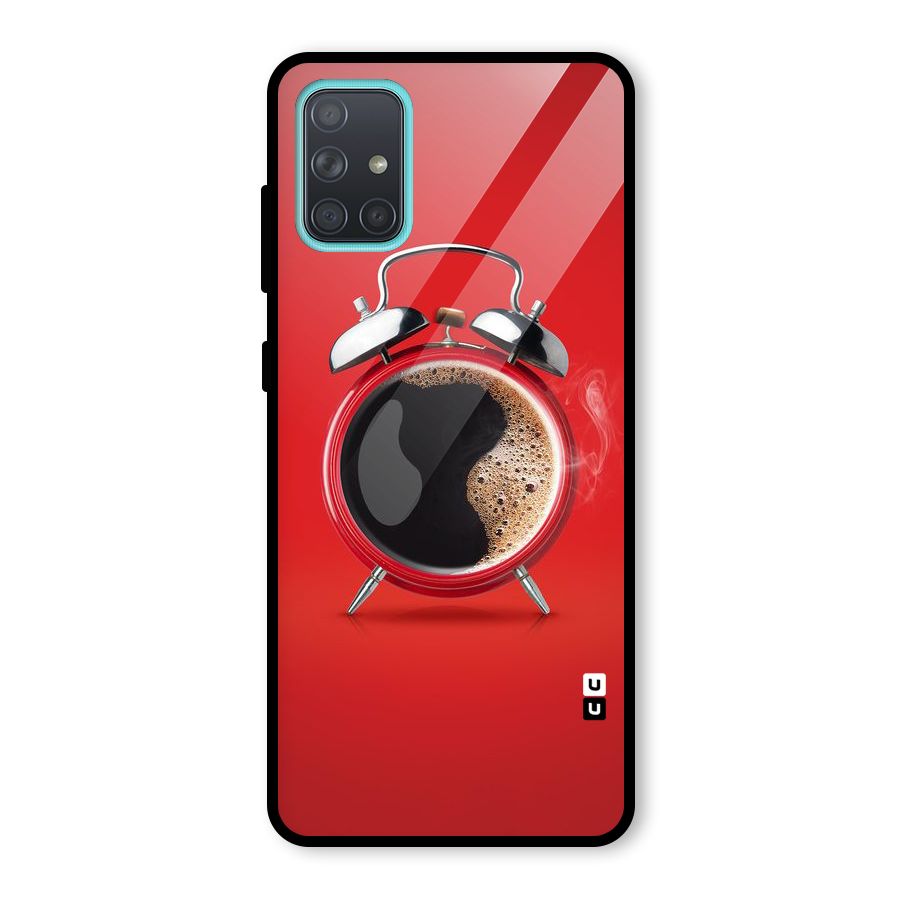 Coffee Clock Glass Back Case for Galaxy A71