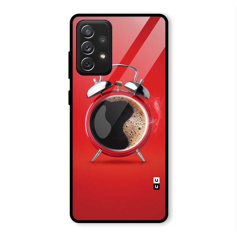 Coffee Clock Glass Back Case for Galaxy A72
