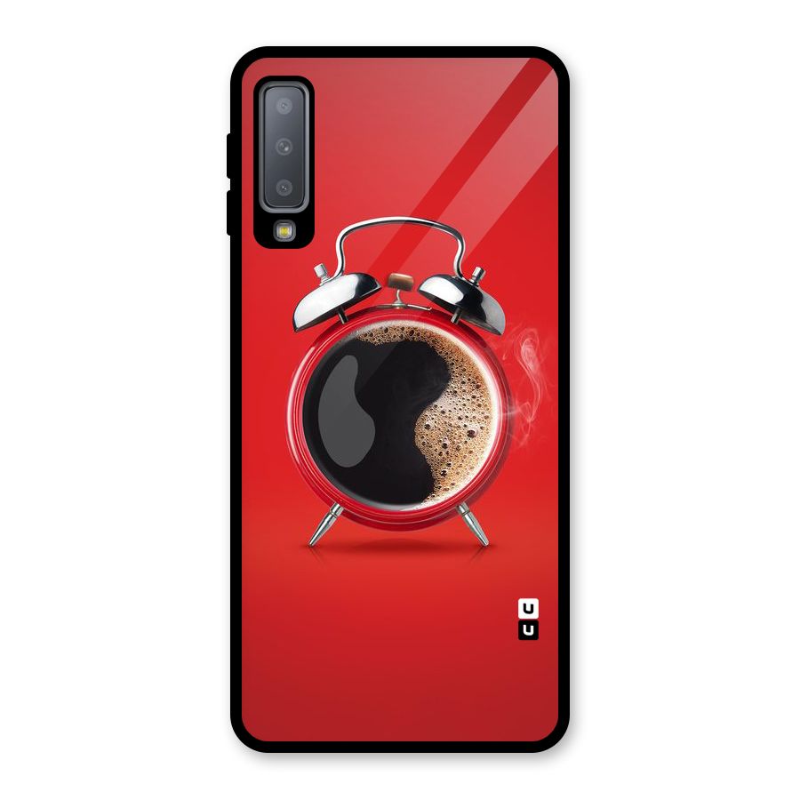 Coffee Clock Glass Back Case for Galaxy A7 (2018)