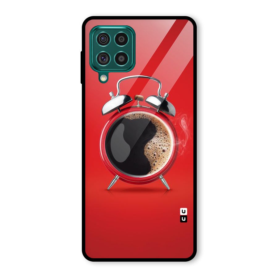 Coffee Clock Glass Back Case for Galaxy F62