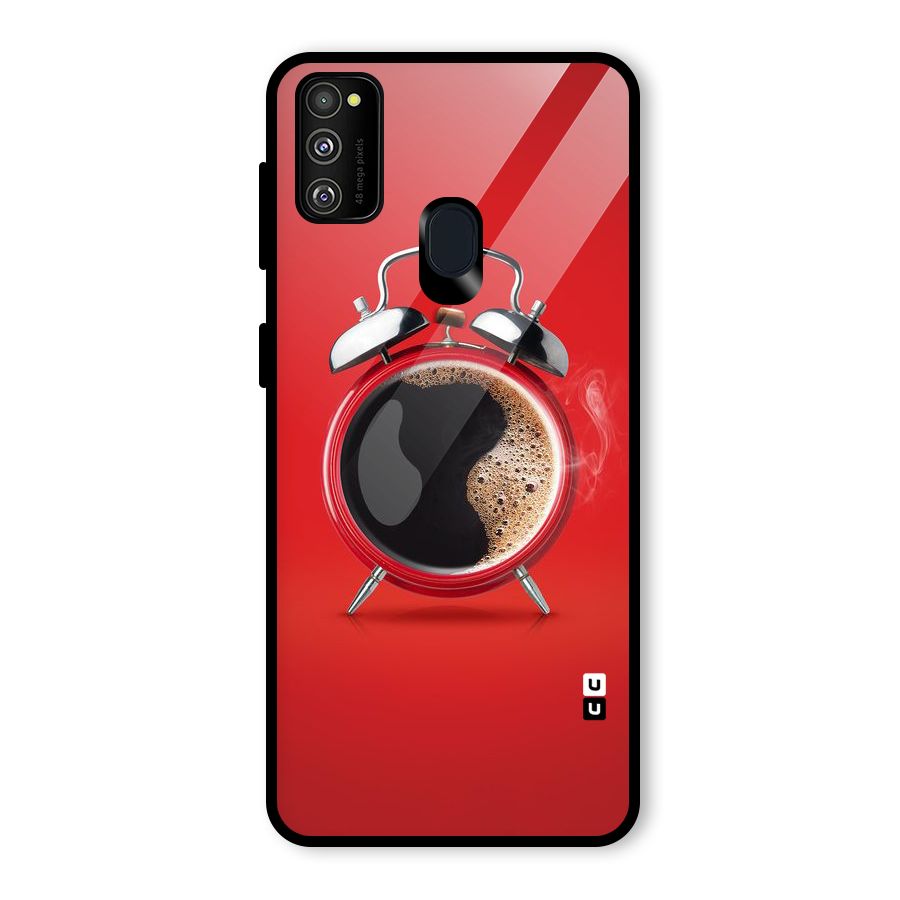 Coffee Clock Glass Back Case for Galaxy M30s