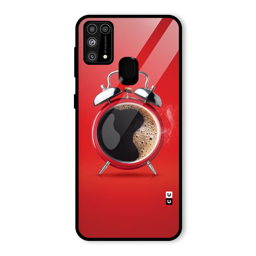Coffee Clock Glass Back Case for Galaxy M31