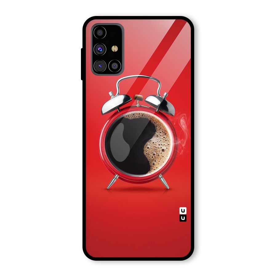 Coffee Clock Glass Back Case for Galaxy M31s