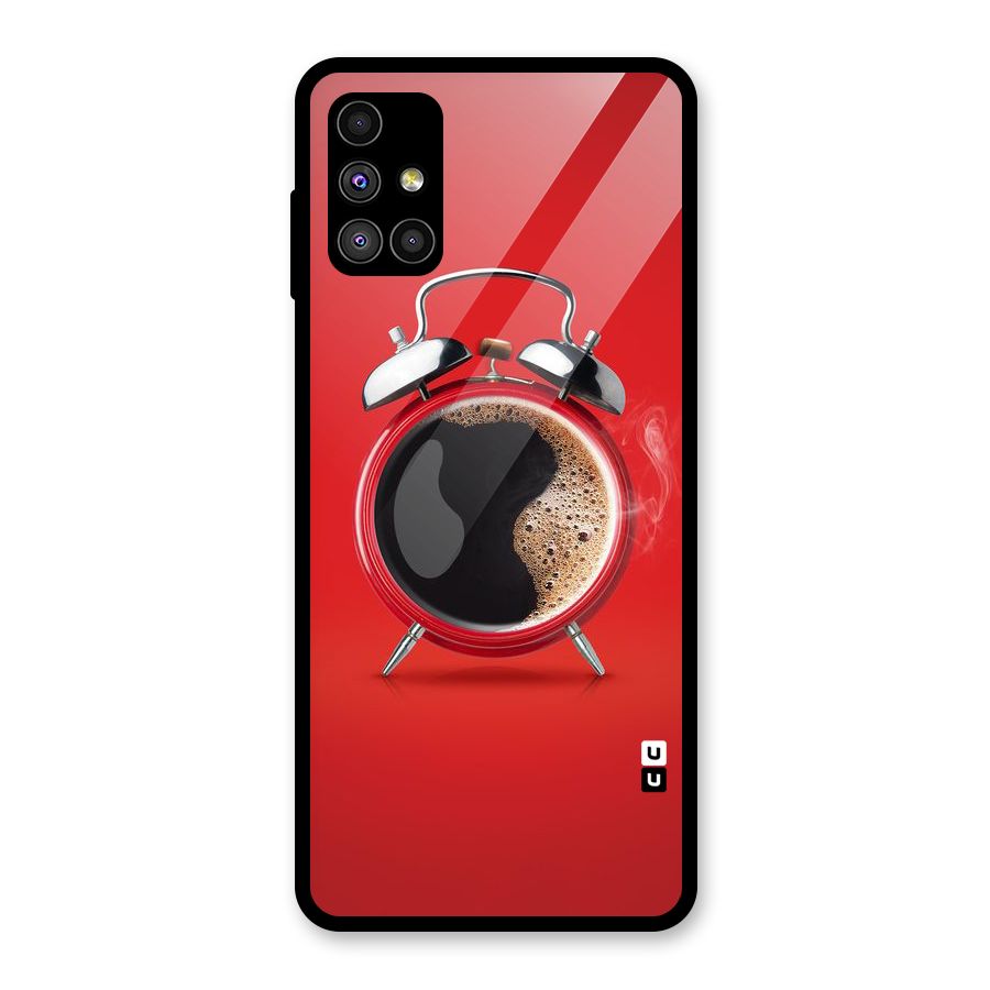 Coffee Clock Glass Back Case for Galaxy M51