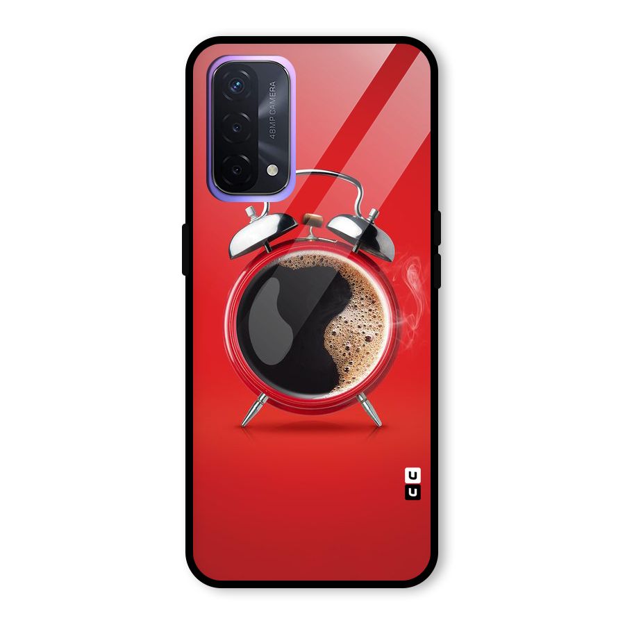 Coffee Clock Glass Back Case for Oppo A74 5G