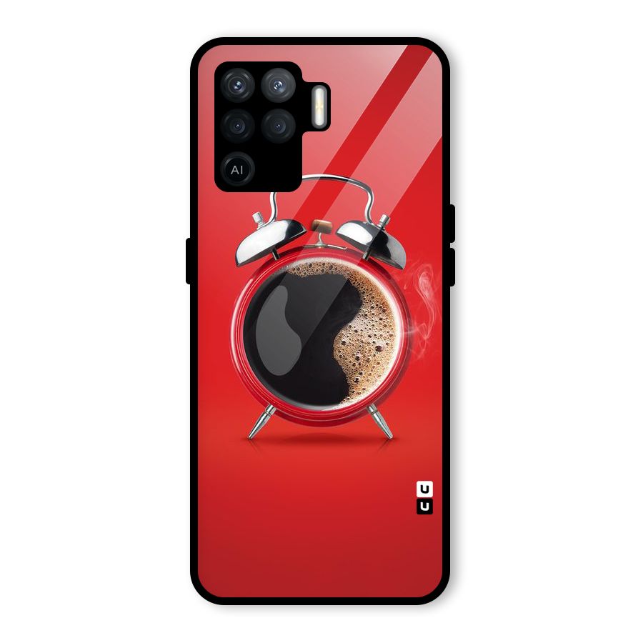 Coffee Clock Glass Back Case for Oppo F19 Pro