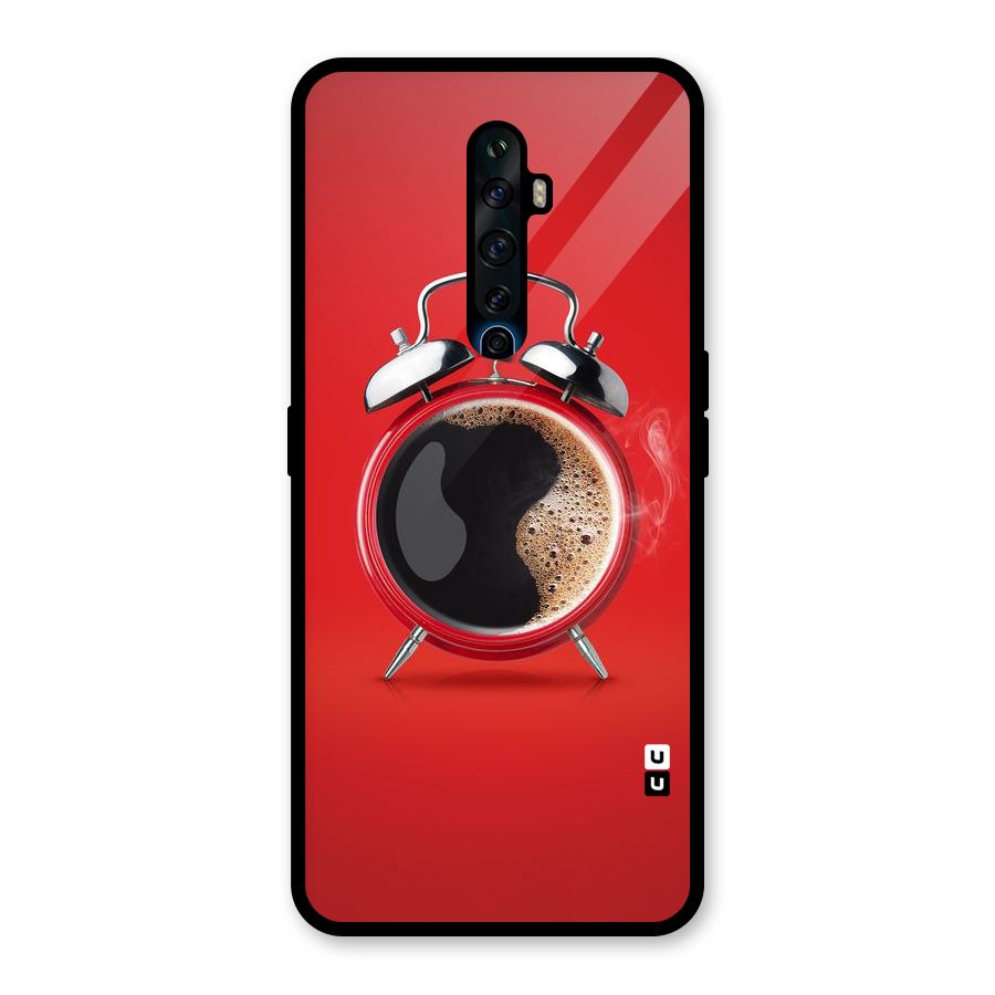 Coffee Clock Glass Back Case for Oppo Reno2 F