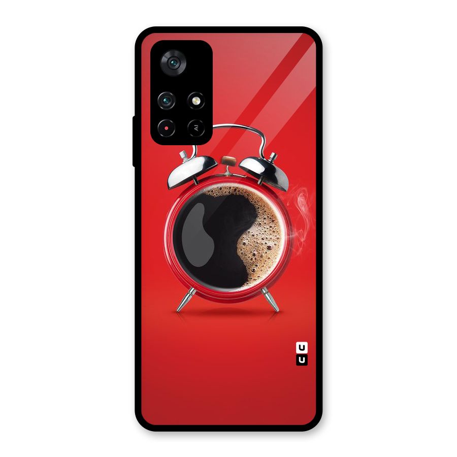 Coffee Clock Glass Back Case for Poco M4 Pro 5G