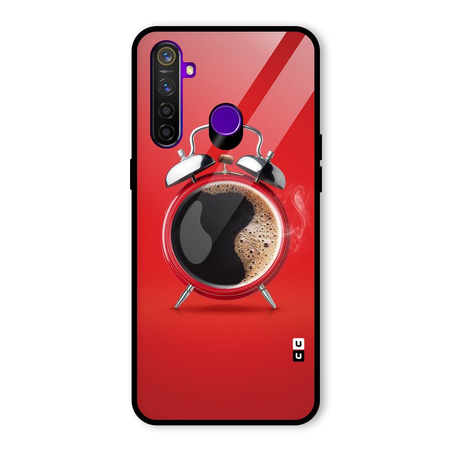 Coffee Clock Glass Back Case for Realme 5 Pro