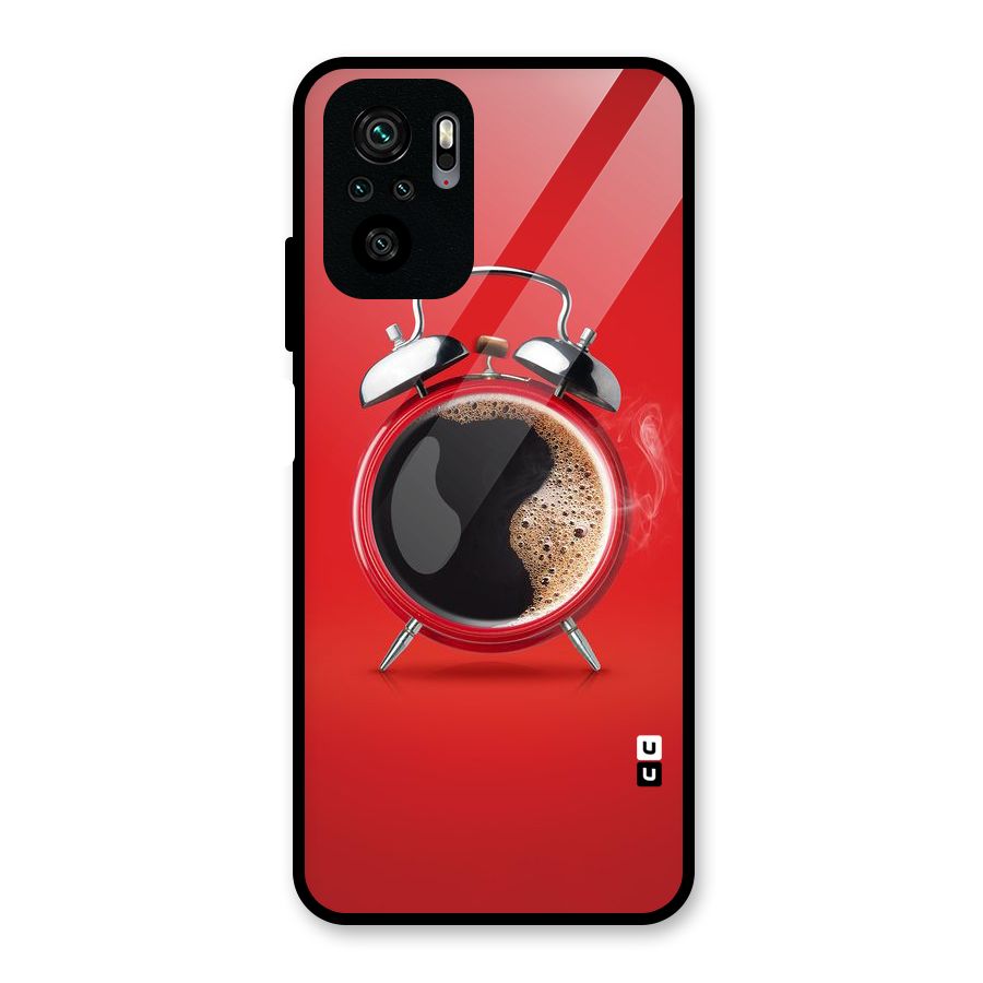 Coffee Clock Glass Back Case for Redmi Note 10S