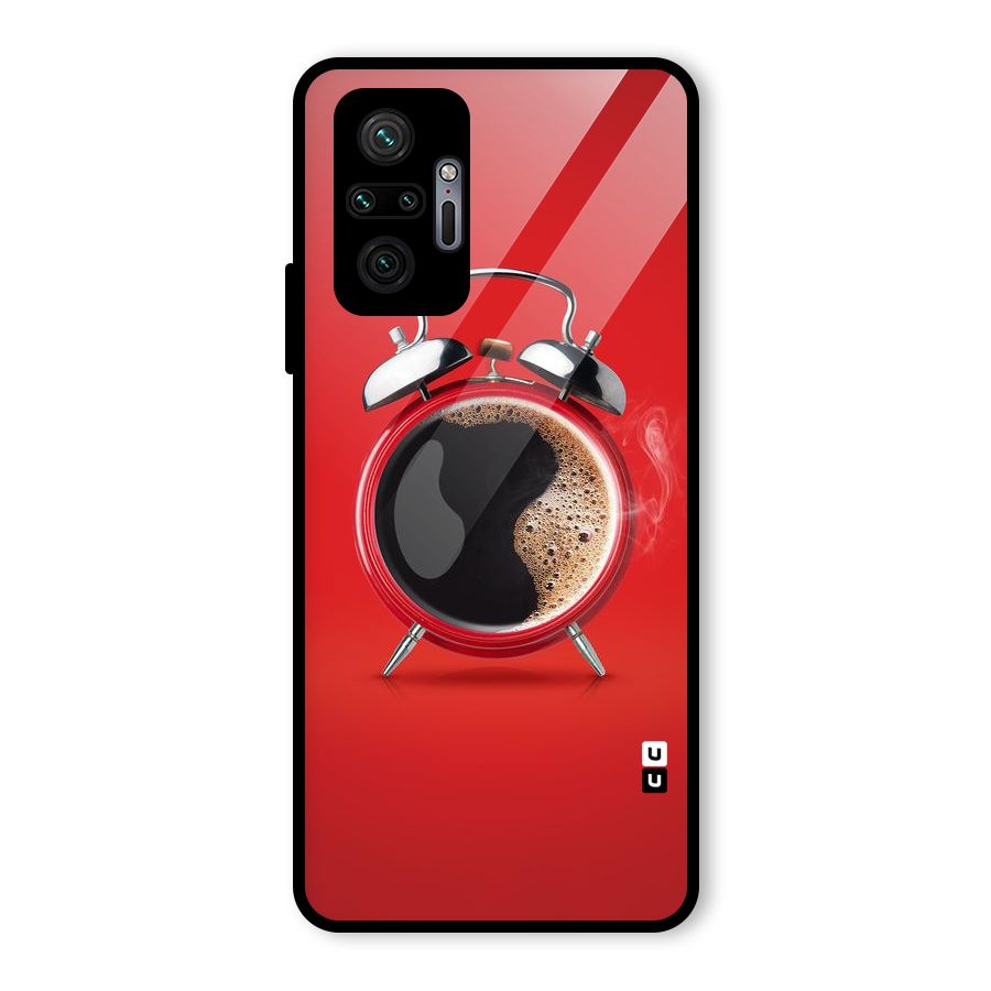 Coffee Clock Glass Back Case for Redmi Note 10 Pro Max