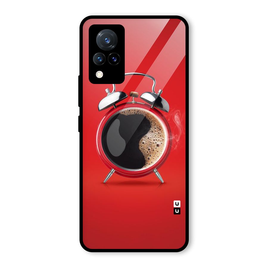 Coffee Clock Glass Back Case for Vivo V21 5G