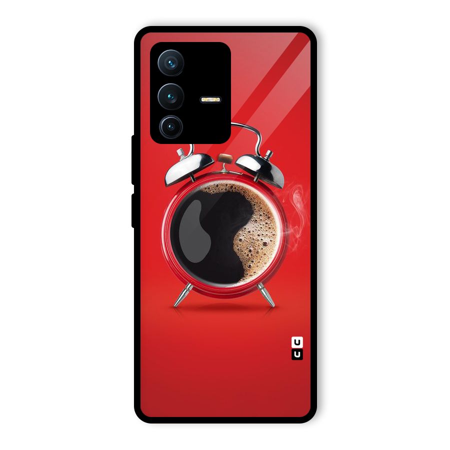 Coffee Clock Glass Back Case for Vivo V23 Pro