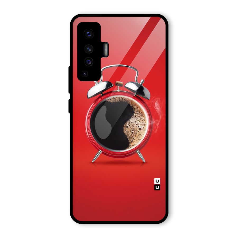 Coffee Clock Glass Back Case for Vivo X50