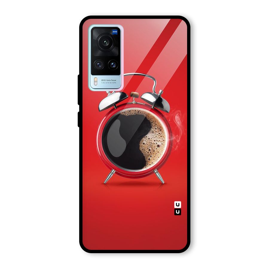 Coffee Clock Glass Back Case for Vivo X60