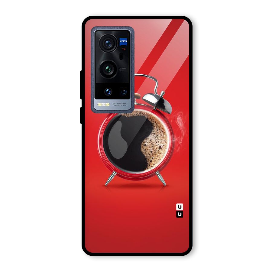 Coffee Clock Glass Back Case for Vivo X60 Pro Plus