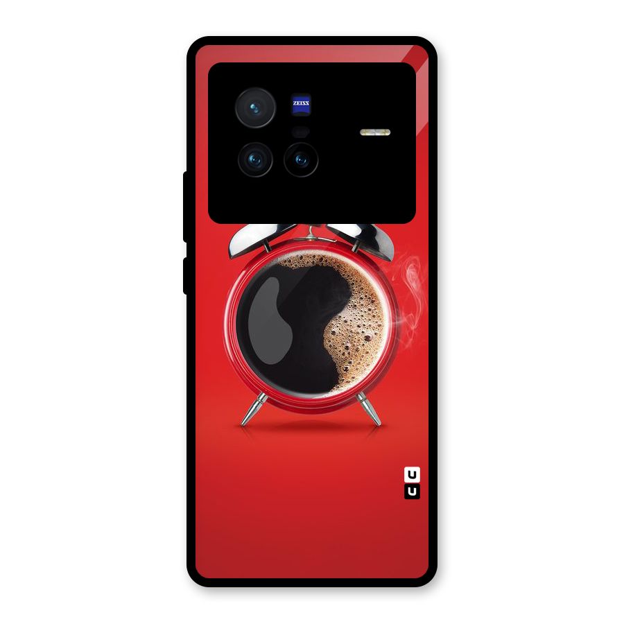 Coffee Clock Glass Back Case for Vivo X80