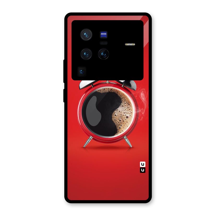 Coffee Clock Glass Back Case for Vivo X80 Pro