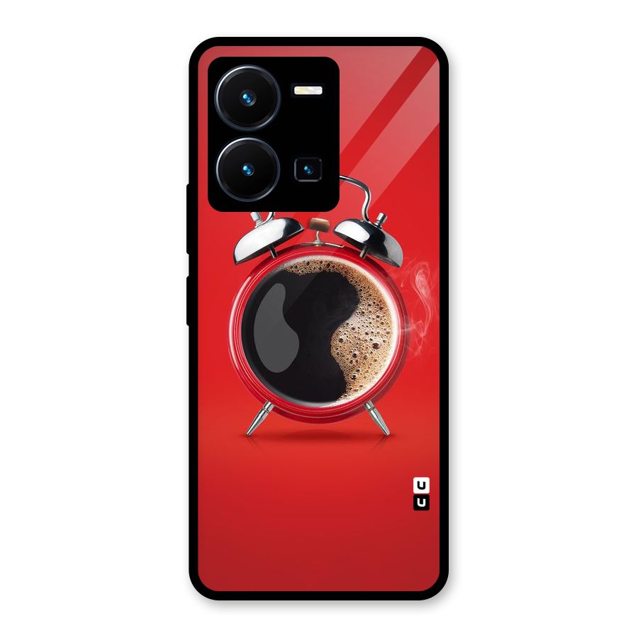 Coffee Clock Glass Back Case for Vivo Y35