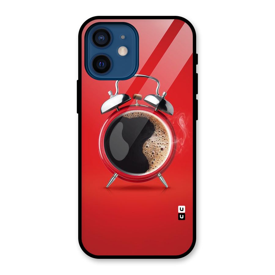 Coffee Clock Glass Back Case for iPhone 12 Mini