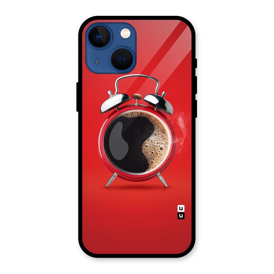 Coffee Clock Glass Back Case for iPhone 13 Mini