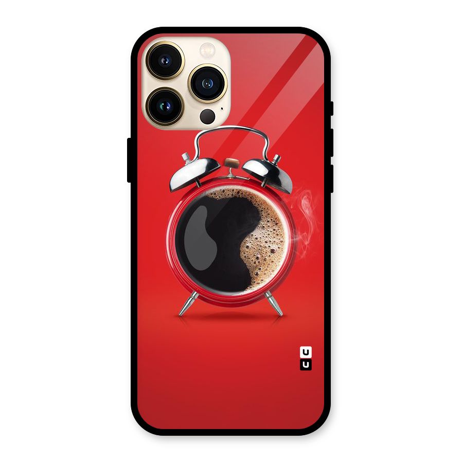 Coffee Clock Glass Back Case for iPhone 13 Pro Max