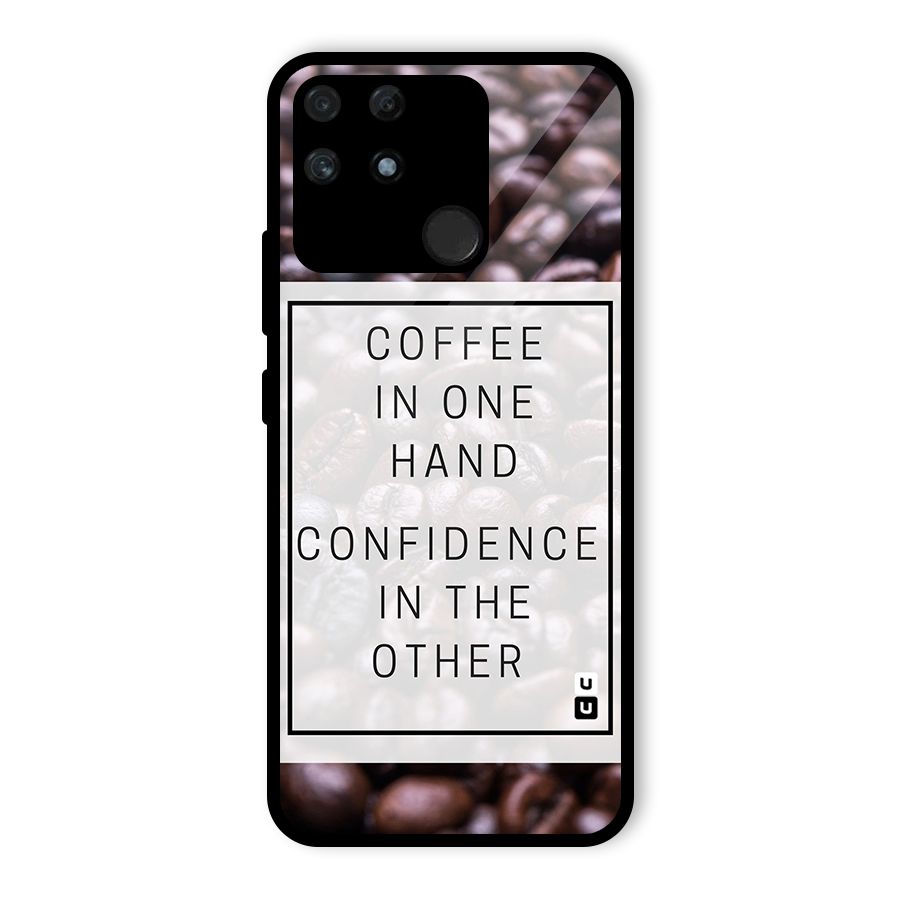 Coffee Confidence Quote Glass Back Case for Realme Narzo 50A