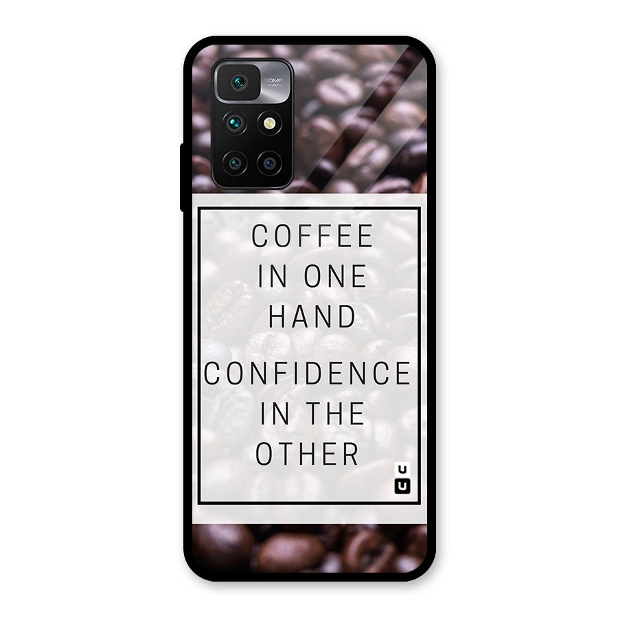 Coffee Confidence Quote Glass Back Case for Redmi 10 Prime