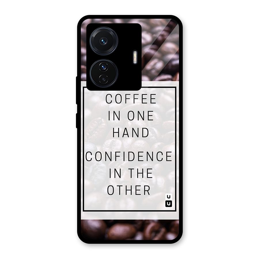 Coffee Confidence Quote Glass Back Case for Vivo T1 Pro