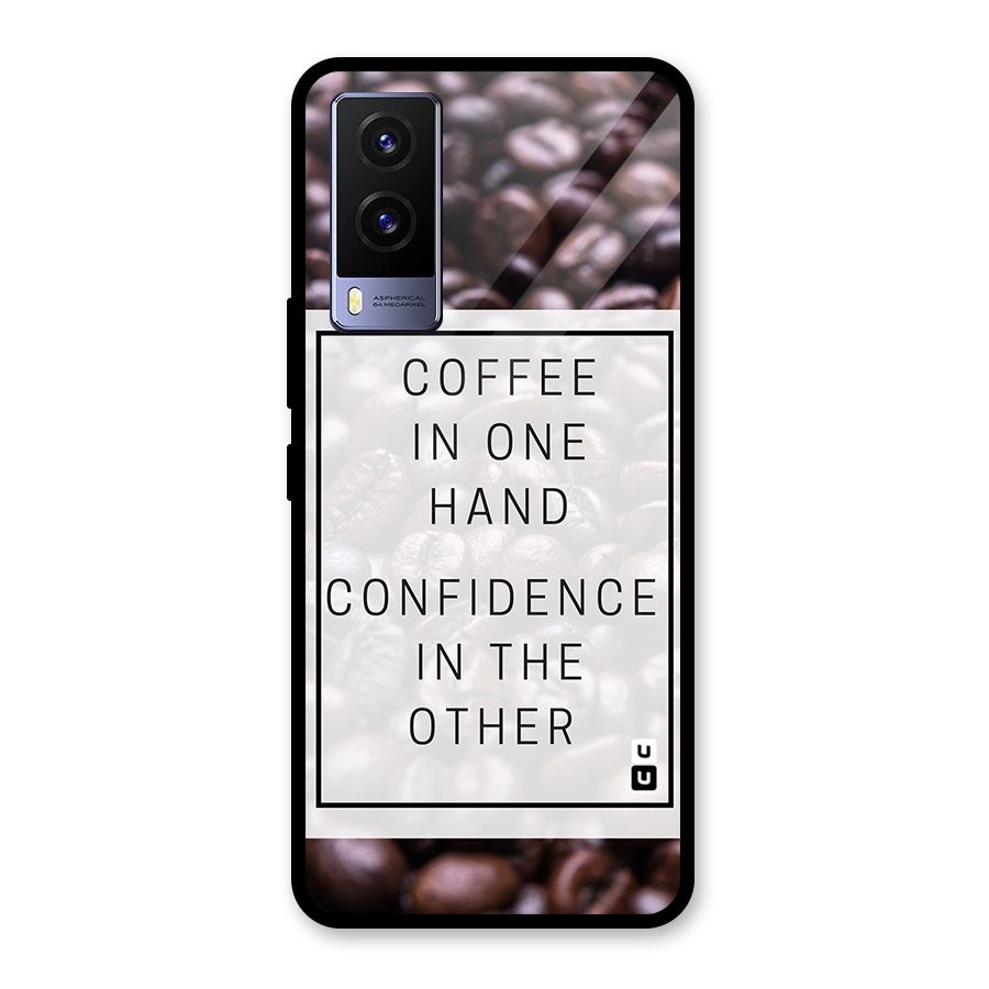 Coffee Confidence Quote Glass Back Case for Vivo V21e 5G