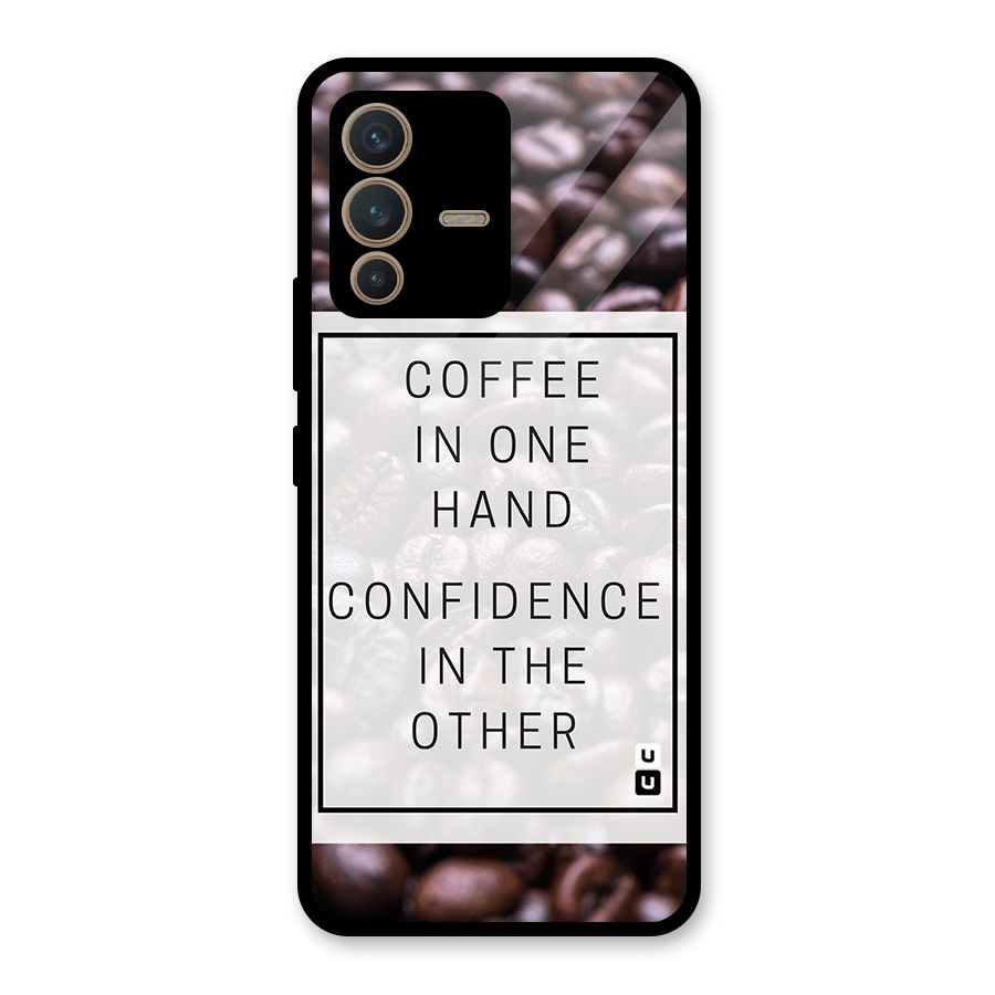 Coffee Confidence Quote Glass Back Case for Vivo V23 5G