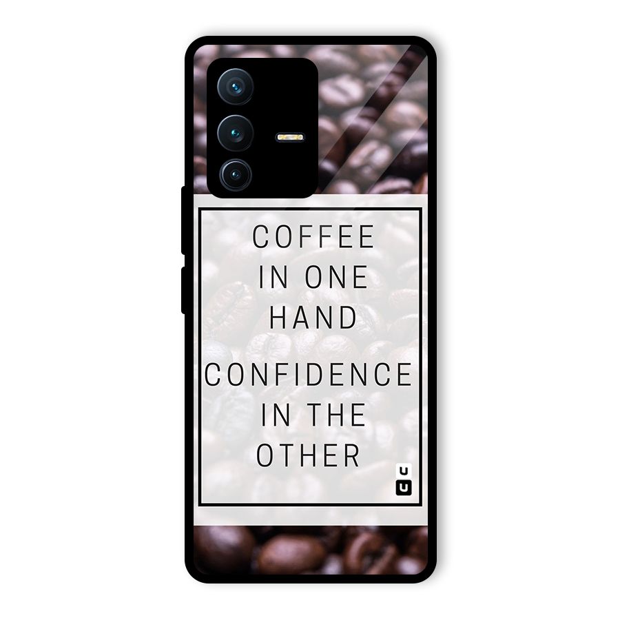Coffee Confidence Quote Glass Back Case for Vivo V23 Pro