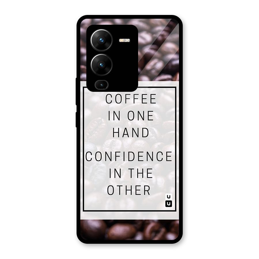 Coffee Confidence Quote Glass Back Case for Vivo V25 Pro