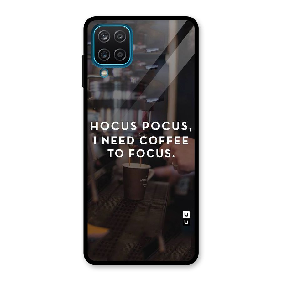 Coffee Focus Glass Back Case for Galaxy A12