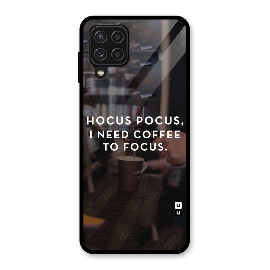 Coffee Focus Glass Back Case for Galaxy A22 4G