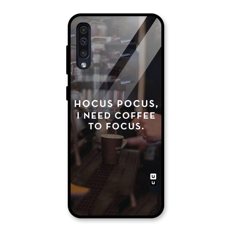 Coffee Focus Glass Back Case for Galaxy A30s