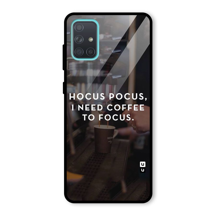 Coffee Focus Glass Back Case for Galaxy A71