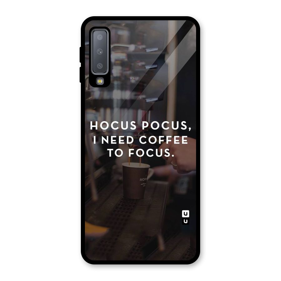 Coffee Focus Glass Back Case for Galaxy A7 (2018)