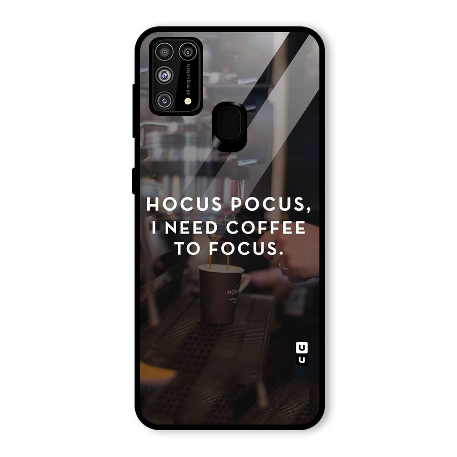 Coffee Focus Glass Back Case for Galaxy F41