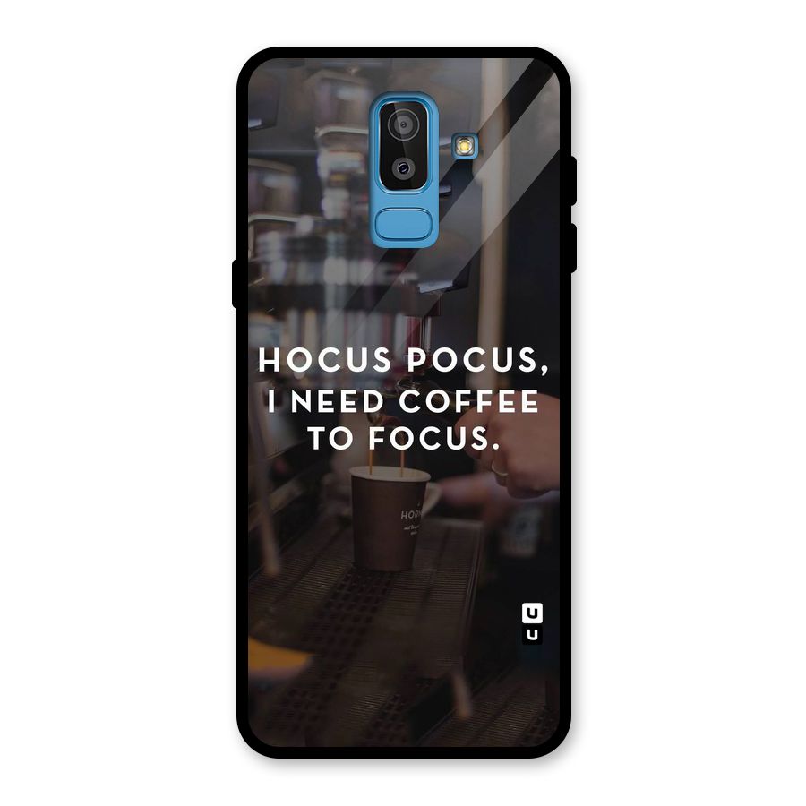 Coffee Focus Glass Back Case for Galaxy J8