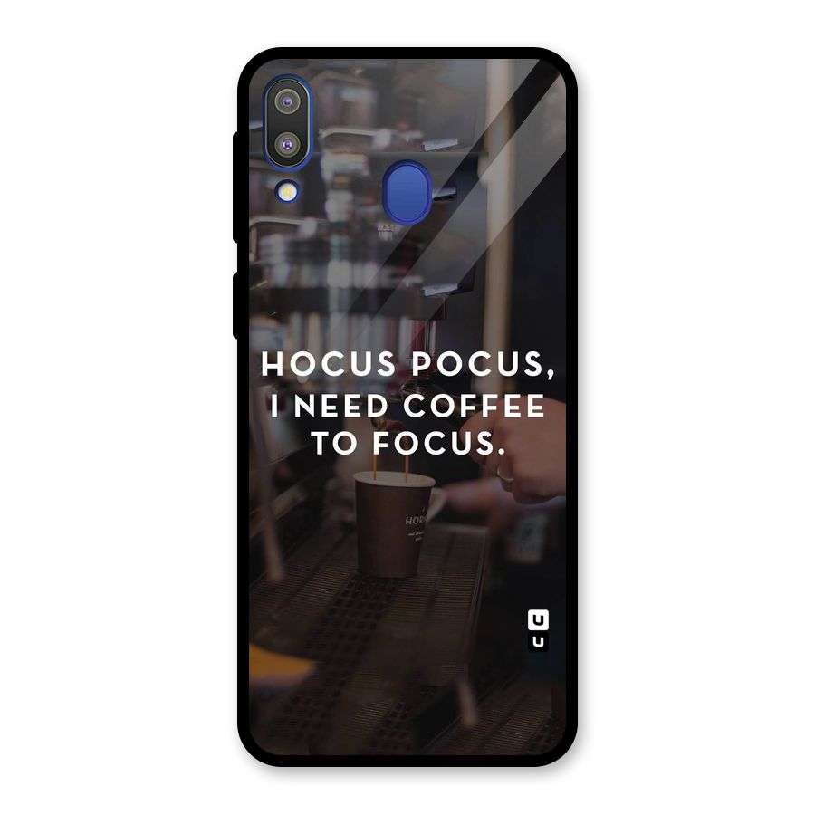 Coffee Focus Glass Back Case for Galaxy M20