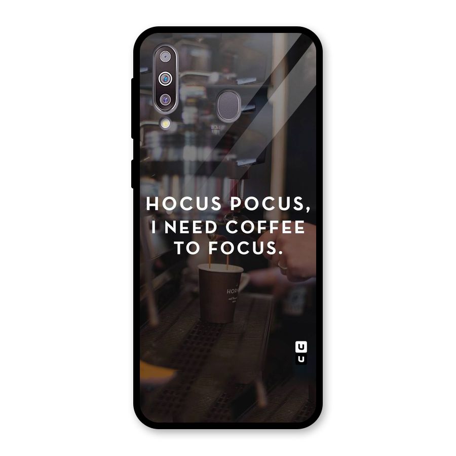 Coffee Focus Glass Back Case for Galaxy M30